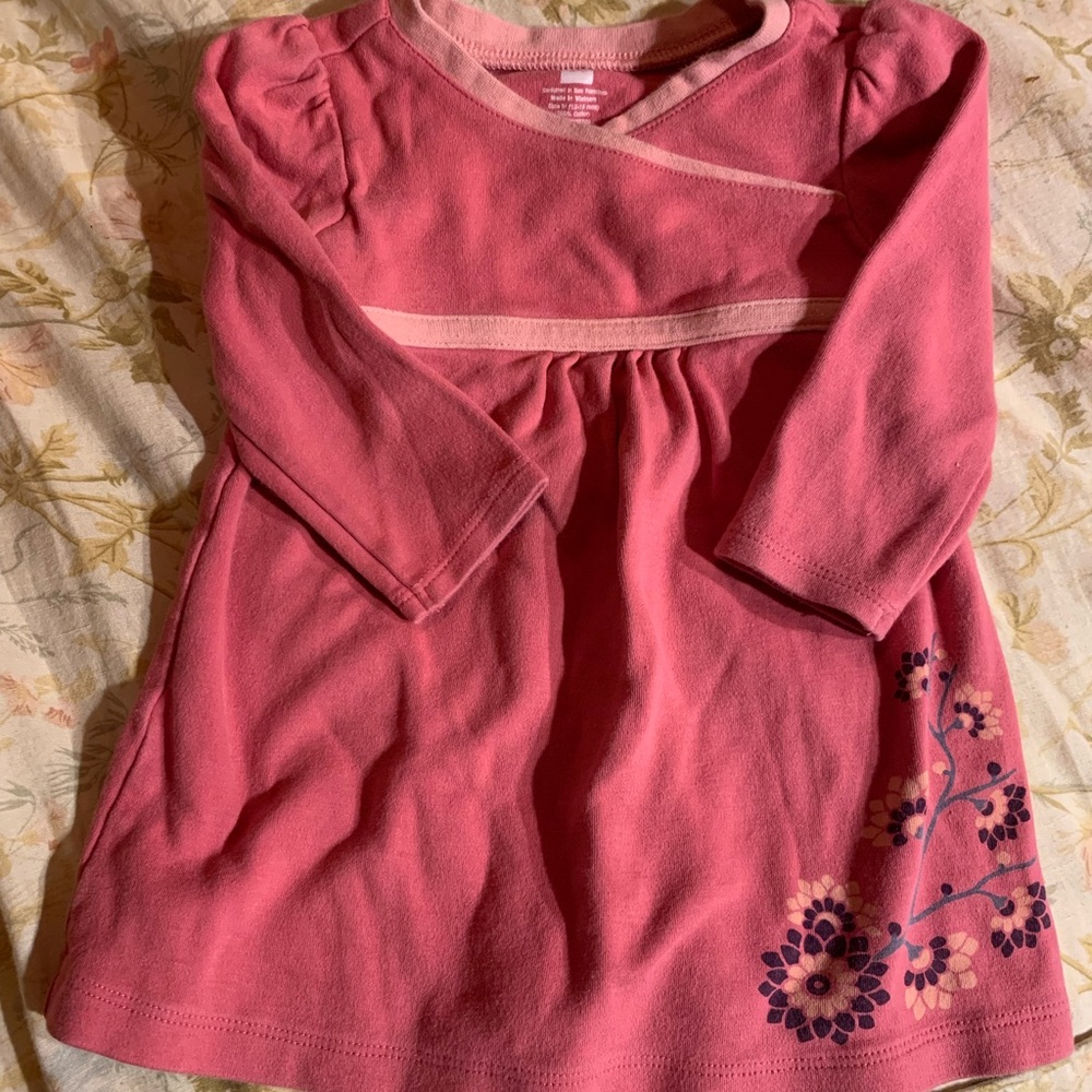 Tea Collection Baby Girl Faux Wrap Kimono Floral Dress - Picture 1 of 2
